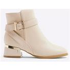 River Island Girls Heeled Ankle Boot - Cream