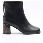 River Island Block Heel Ankle Boot - Black