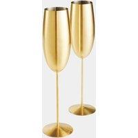 Brushed Gold Champagne Flutes