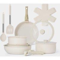 17pc Cream Pan Set with Removable Handles