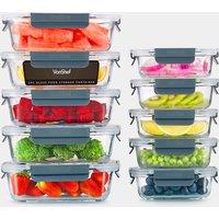 Glass Food Storage Containers 10 Piece Set