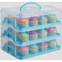 3 Tier Cupcake Carrier Blue