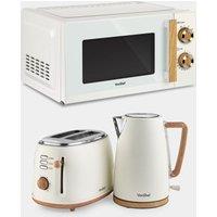 Fika Cream Microwave, Kettle & 2 Slice Toaster Set