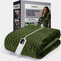 Olive Heated Throw Blanket