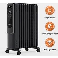 11 Fin Smart Oil Filled Radiator 2500W with Digital Display - Black