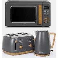 Fika Grey Microwave, Kettle and 4 Slice Toaster Set