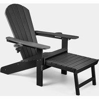 Westport Black Adirondack Garden Chair with Footstool