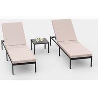 Aruba Set of 2 Sun Loungers with Side Table