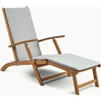 Grey Sun Lounger Steamer Chair With Cushion