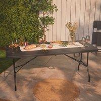 Faux Black Rattan Foldable Garden Table