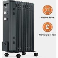 9 Fin Oil Filled Radiator 2000W - Grey