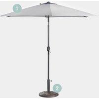 Grey Steel Parasol 9KG Decorative Parasol Base Set