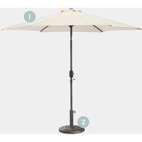 Ivory Cream Steel Parasol 9KG Decorative Parasol Base Set