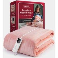 Pink Heated Throw Blanket