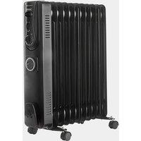 Large Oil Filled Radiator with Timer 2500W - Black