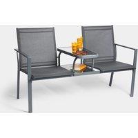 Textoline Grey Love Seat - Garden Furniture - VonHaus