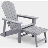 Westport Grey Adirondack Garden Chair with Footstool