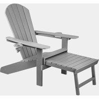 Westport Grey Adirondack Garden Chair with Footstool
