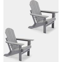 Westport Set of 2 Grey Folding Garden Chairs