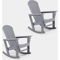 Westport Set of 2 Grey Garden Rocking Chairs