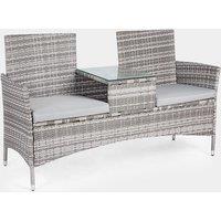 Grey Rattan Garden Loveseat