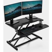 Gas Assisted Sit Stand Rising Workstation - Black