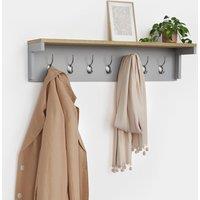 Ash Wall Mounted Coat Rack with Shelf - Grey
