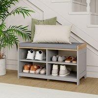 Ash Hall Shoe Storage Bench - Grey