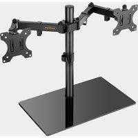 Dual Monitor Stand With Glass Base