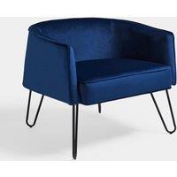 Velvet Hairpin Tub Chair - Black Legs