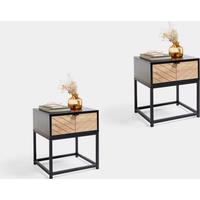 Dalton 1 Drawer Side Tables Set of 2