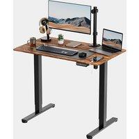 Black Standing Desk with Walnut Desktop 100x60cm