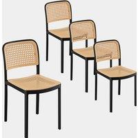 Rattan Effect Brewer Dining Chairs - Set of 4