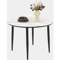 Parma 110cm White Marble Effect Dining Table - 4 Seater