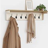 Ash Wall Mounted Coat Rack with Shelf - Cream