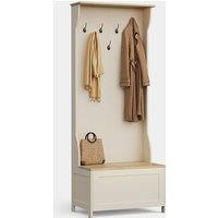 Ash Hallway Coat Rack with Shoe Storage Bench Cream