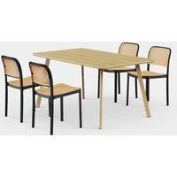 Burton 4 Seater Wooden Effect Dining Table With Brewer Chairs