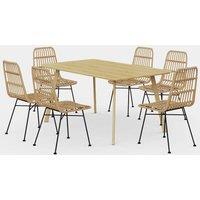 Burton 6 Seater Wooden Effect Dining Table With Richmond Chairs