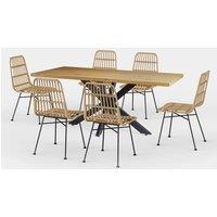 Abel 6 Seater Wooden Effect Dining Table With Richmond Chairs