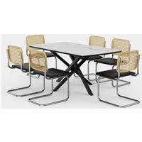 Atherton 6 Seater Ceramic Effect Dining Table With Bridgewater Chairs