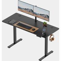Black Standing Desk 140x60cm with USB-C Charging Port