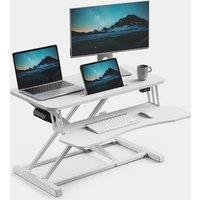 White Electric Sit Stand Rising Workstation
