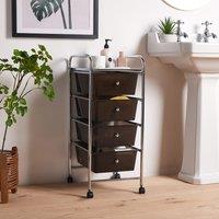 4 Drawer Trolley - Black