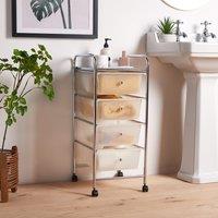 4 Drawer Trolley - White