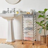 10 Drawer Trolley - White