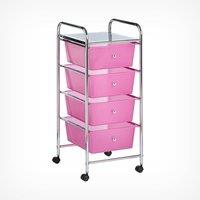 4 Drawer Trolley - Pink