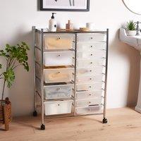 White 15 Drawer Trolley