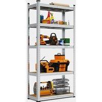 5-Tier Galvanised Steel Shelving Unit Silver (150 x 70 x 30cm)