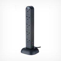 10 Socket Tower - Black