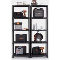 5 Tier Black Shelving Unit x2 - VonHaus